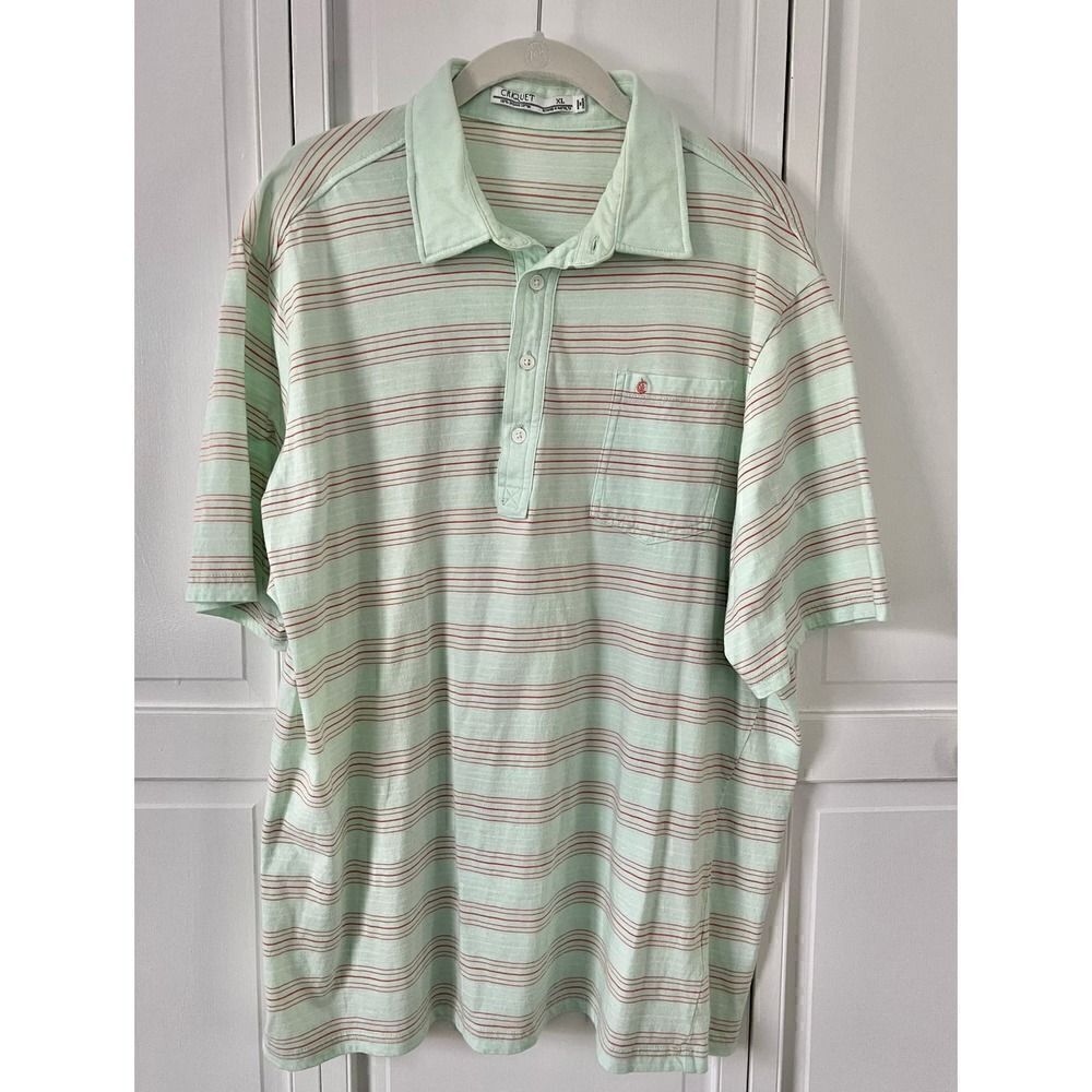 Criquet 100% Organic Cotton 4 Button Sunwashed Polo Mint Green Size Extra Large
